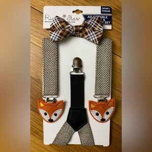Rising Star Matching Bow Tie & Suspenders Fox Plaid